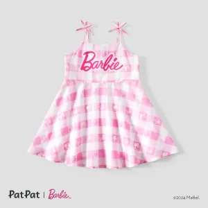 Barbie Mommy and Me Pink Plaid with Logo Print Dress #1323135