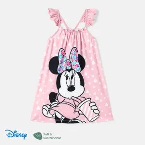 Disney Mickey and Friends Mommy and Me Pink Flutter-sleeve Allover  Print Naiaâ¢ Dresses