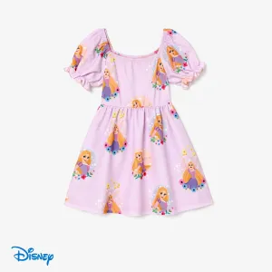 Disney princess Mom and me Rapunzel Floral pattern Puff sleeve dress #1321918