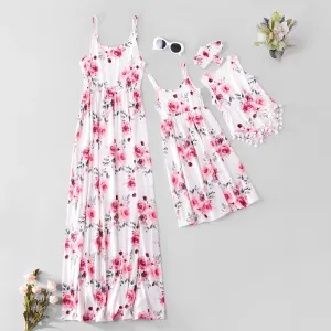 Mommy and Me Floral Print Sling Maxi Dresses #187918