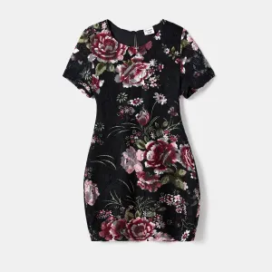 Mommy and Me Flora Print Short-sleeves Dresses #1095142