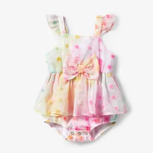 Mommy and Me Swiss Dot Tie-Dye Multi-Color Dresses