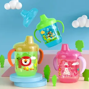 250ML/8.45OZ Hard Spout Sippy Cup with Handle Cartoon Pattern Water Cup for Toddlers Kids Girls Boys #765535