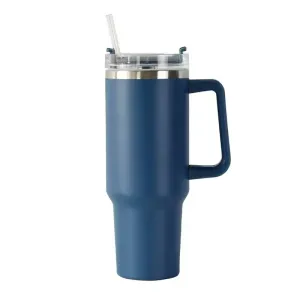 40 Ounce Double Vacuum Wall Stainless Steel Tumbler with Lid, Stainless Steel With Handle and Straw #1048500