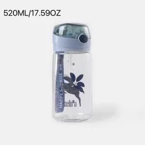 520ML/17.59OZ Straw Water Cup Large Capacity Water Bottle with Scale Plastic Adult Sports Bottle Outdoor Portable Cup #220415