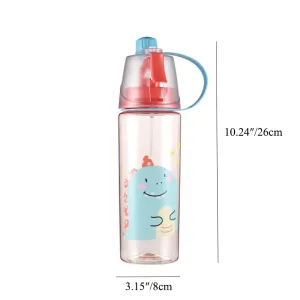 600ML/20.3oz Plastic Water Bottle, Spray Head Anti Leak Water Bottle for Both Outdoor Uses, Sports, School, Working #1051518
