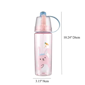 600ML/20.3oz Plastic Water Bottle, Spray Head Anti Leak Water Bottle for Both Outdoor Uses, Sports, School, Working #1051519