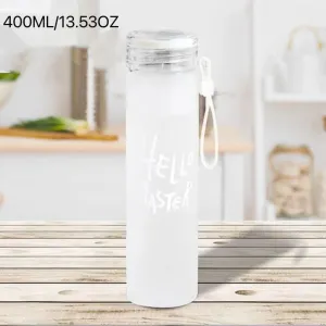 400ML/13.53OZ Creative Colorful Gradient Water Bottle Frosted Letter Cup Portable Plastic Water Cup #196494