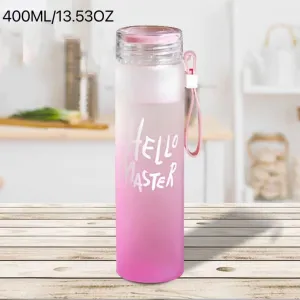 400ML/13.53OZ Creative Colorful Gradient Water Bottle Frosted Letter Cup Portable Plastic Water Cup #196495