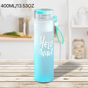 400ML/13.53OZ Creative Colorful Gradient Water Bottle Frosted Letter Cup Portable Plastic Water Cup #196496