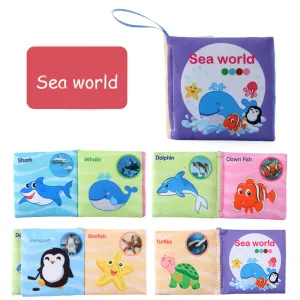 1Pc/6Pcs Baby Cloth Book Baby Early Education Cognition Farm Animal Vegetable Animals Wearing Transportation Sea World Cloth Book #220421