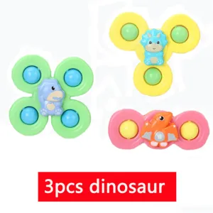 3-pack Baby Bath Spinner Toy with Rotating Suction Cup Spinning Top Toy Animal Spin Sucker Baby Bath Toys Dining Chairs Toys Windmill #1058128