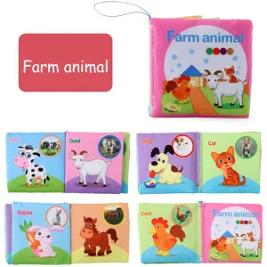 Baby Cloth Book Baby Early Education Cognition Farm Animal Vegetable Animals Wearing Transportation Sea World Cloth Book #806259