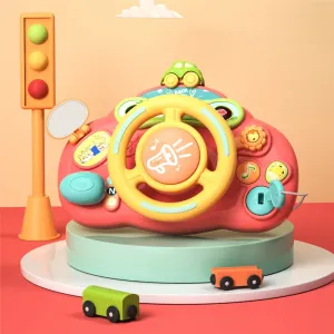 Toddler Steering Wheel Toy with lights and sounds Simulate Driving Car Cartoon Driving Steering Wheel Toy #834016