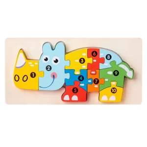 Wooden 3D Puzzle Building Blocks for Early Education - Intelligence Development Toy, Perfect Interactive Toy Gift for Children on Christmas #1210554