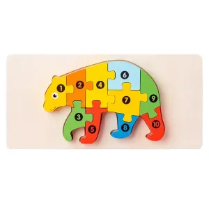 Wooden 3D Puzzle Building Blocks for Early Education - Intelligence Development Toy, Perfect Interactive Toy Gift for Children on Christmas #1210555