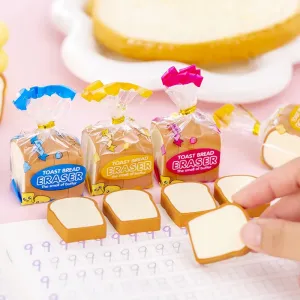 4-pack Creative Cute Simulation Toast Eraser School Supplies Student Stationery