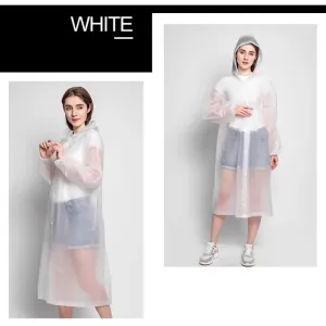 Adults Rain Ponchos Reusable Long Waterproof Raincoats with Hood #201463