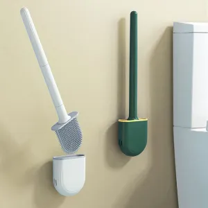 Toilet Bowl Cleaning Brush and Holder Set for Bathroom Storage and Organization Deep Cleaning Brush with TPR Bristles Wall Mounted #192598