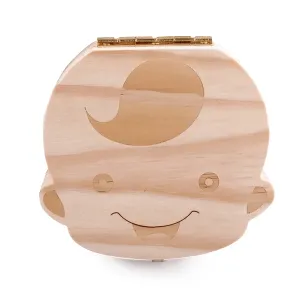 Wooden Baby Tooth Box Keepsake Tooth Organizer Storage Container for Teeth & Lanugo & Umbilical Cord #1033274