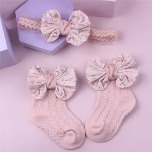 2Pcs Baby / Toddler Bow Headband & Socks Set #881936