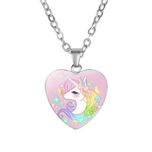 Unicorn Necklace Heart Pendant Jewelry for Girls #194973