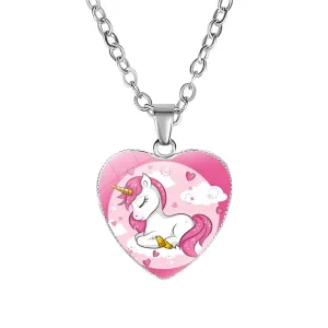 Unicorn Necklace Heart Pendant Jewelry for Girls #194975