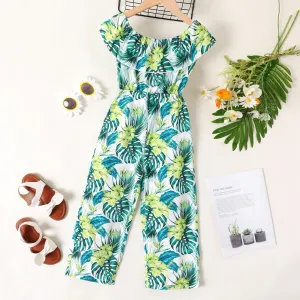 Kid Girl Allover Floral Print Ruffle Jumpsuit #1044563