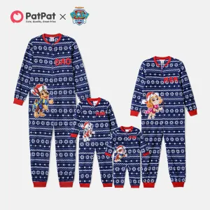 PAW Patrol Christmas Family Matching Allover Snowflake Graphic Polar Fleece Long-sleeve Onesies Pajamas (Flame Resistant) #816143