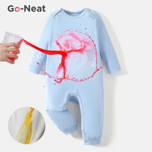 [0M--24M]Go-Neat Water Repellent and Stain Resistant Baby Boy/Girl Solid Long-sleeve Jumpsuit #815769