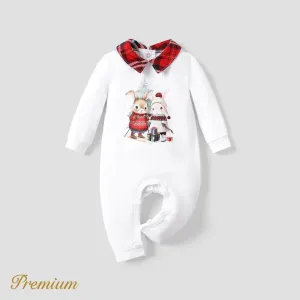 Baby Boy Animal Pattern Rabbit Jumpsuit with Lapel #1189998
