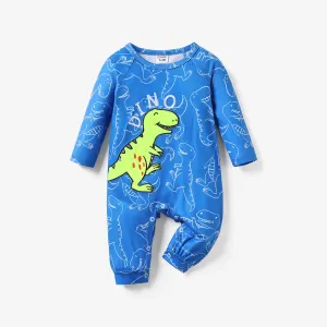 Baby Boy Avant-garde Animal Pattern Dinosaur Long Sleeve Jumpsuit #1063830