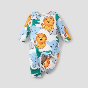 Baby Boy/Girl  Childlike Animal Print Button Long Sleeves Jumpsuit #1103735