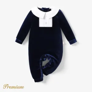 Baby Boy Elegant Lapel Solid Color Jumpsuit #1193818