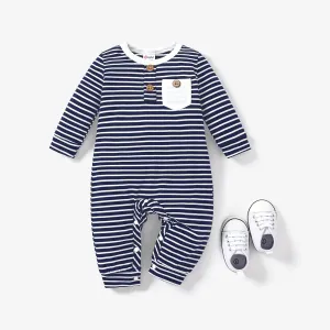 Baby Boy/Girl 95% Cotton Long-sleeve Striped Jumpsuit #806949