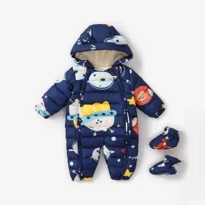 Baby Boy/Girl Childlike Space Hooded Jumpsuit #1170729