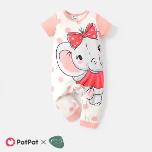 Baby Boy/Girl Short-sleeve Elephant Print Striped/Dots Print Naiaâ¢ Jumpsuit #226006