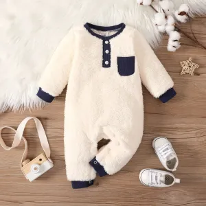 Baby Boy/Girl Solid Color Long Sleeve Jumpsuit #1160784