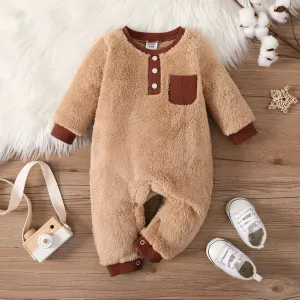 Baby Boy/Girl Solid Color Long Sleeve Jumpsuit #1160791