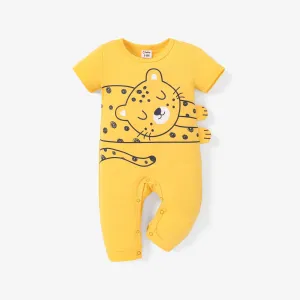 Baby Boy Peopard Print Short Sleeve Jumpsuit #1318184
