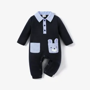 Baby Boy Stylish Solid Color Long Sleeve Jumpsuit #1168912