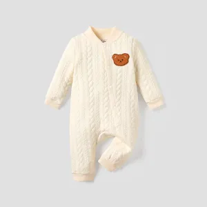 Baby Girl/Boy Bear Embroidered Knitted Jumpsuit #1052406