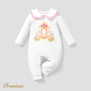 Baby Girl Elegant Cotton Solid Color Jumpsuit with Lapel #1195707