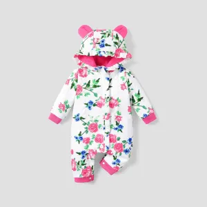 Baby Girl Sweet Big Flower Pattern Long Sleeve Jumpsuit #1165133
