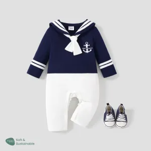Baby Boy/Girl Naia Classic Navy Design Long Sleeve Jumpsuit