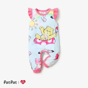 Care Bears Baby Girl Character Print Ruffled Sleeve Jumpsuit #1319893