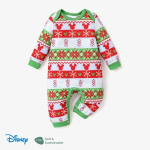 Disney Mickey and Friends Christmas Baby Boy Naiaâ¢ Character Print Long-sleeve Jumpsuit #1196355