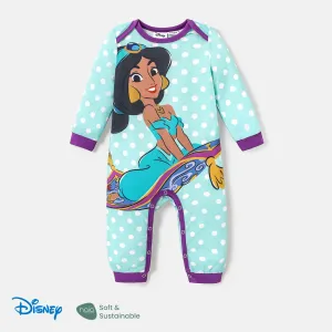 Disney Princess Baby Girl Naiaâ¢ Character & Polka Dots Print Long-sleeve Jumpsuit #1060486