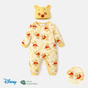 Disney Winnie the Pooh Baby Girl/Boy 2pcs Naiaâ¢ Character Print Long-sleeve Jumpsuit with Beanie Hat #1062025