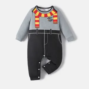 Harry Potter Baby Boy Graphic Print Long-sleeve Spliced Jumpsuit